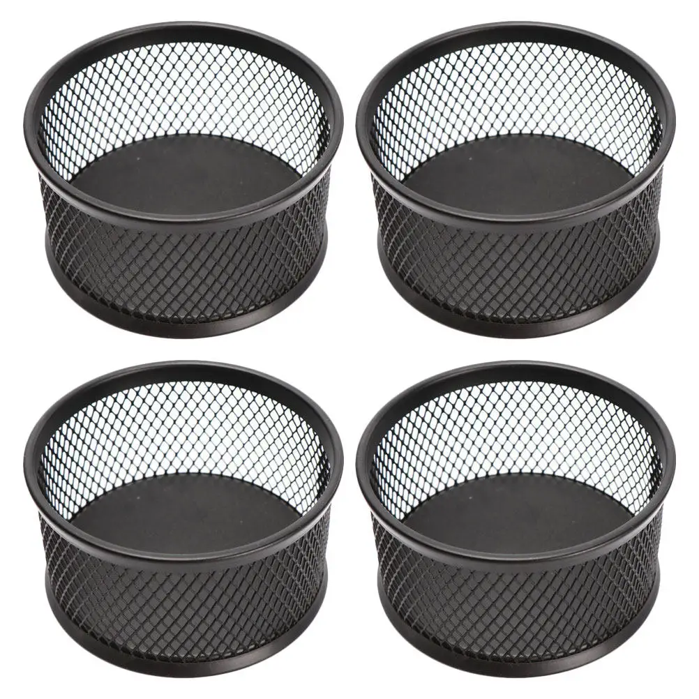 4Pcs 메쉬 종이 클립 홀더 학교 사무실 책상 보관을위한 신뢰할 수있는 주최자 작은 부품 컨테이너 종이 클립 메쉬 홀더