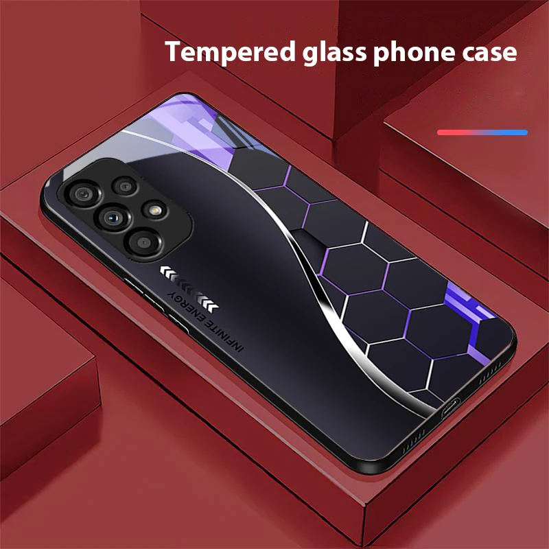Sci-Fi Silver White Black Tempered Glass Phone Case - Hard Shell Design