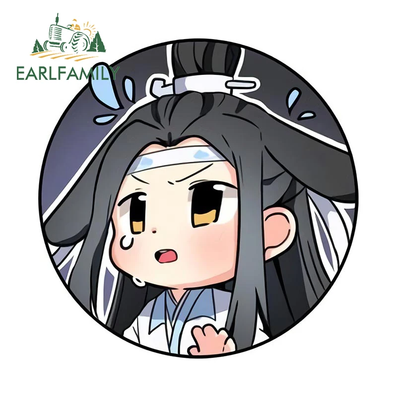 Earlfamily 13Cm X 13Cm For Mo Dao Zu Shi Lan Wangji Car Stickers Personality Sunscreen Decals Caravan Refrigerator Decoration