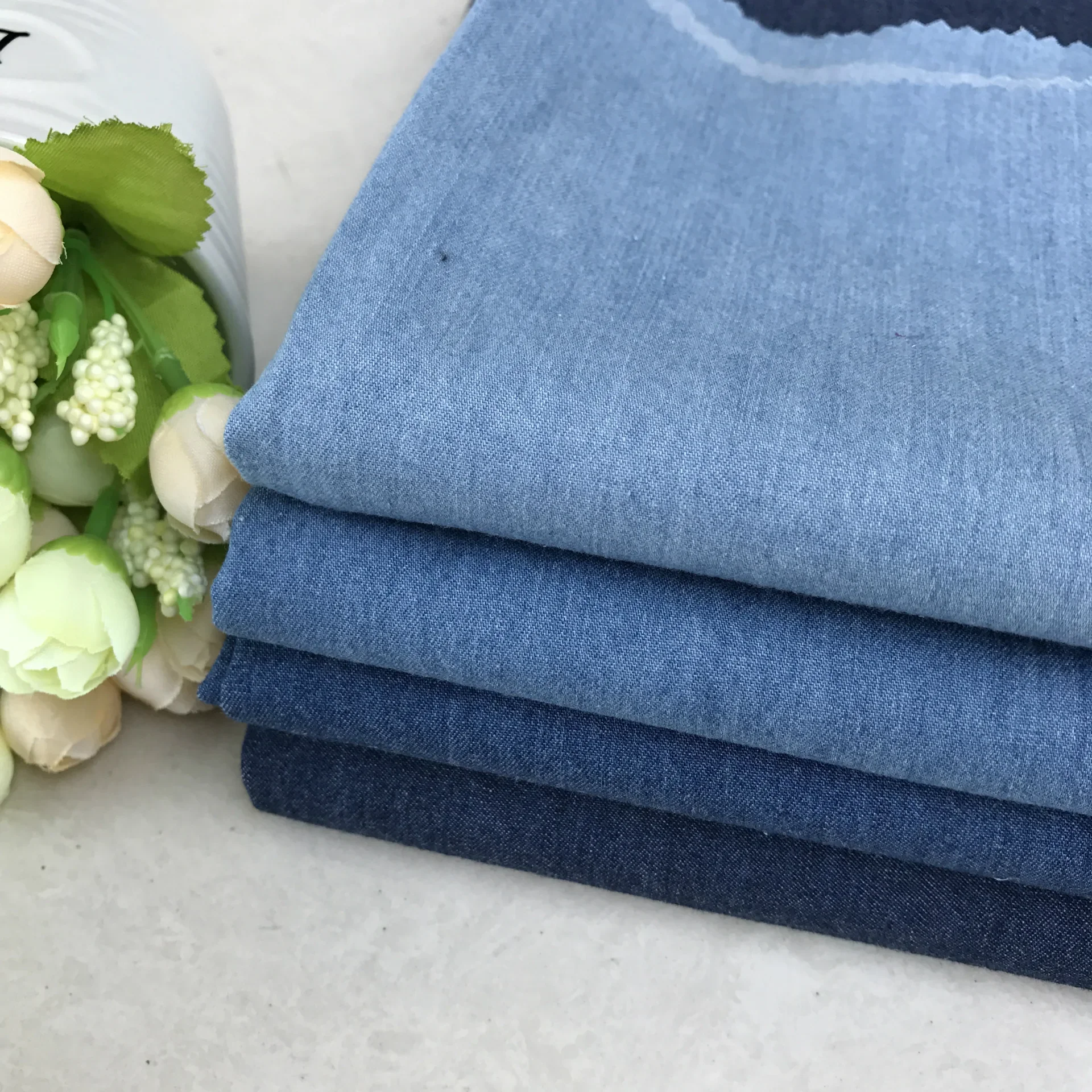 Lightweight Breathable Cotton Jeans Fabric Summer Anti-Mosquito Pants Washed Denim Sportswear Shorts Shirts Skirts Kids Clothes