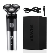 

HIENA Electric Shaver Razor Shaving Beard Machine for Men Dry Wet Beard Trimmer Rechargeable washable 3D head Dual Blades