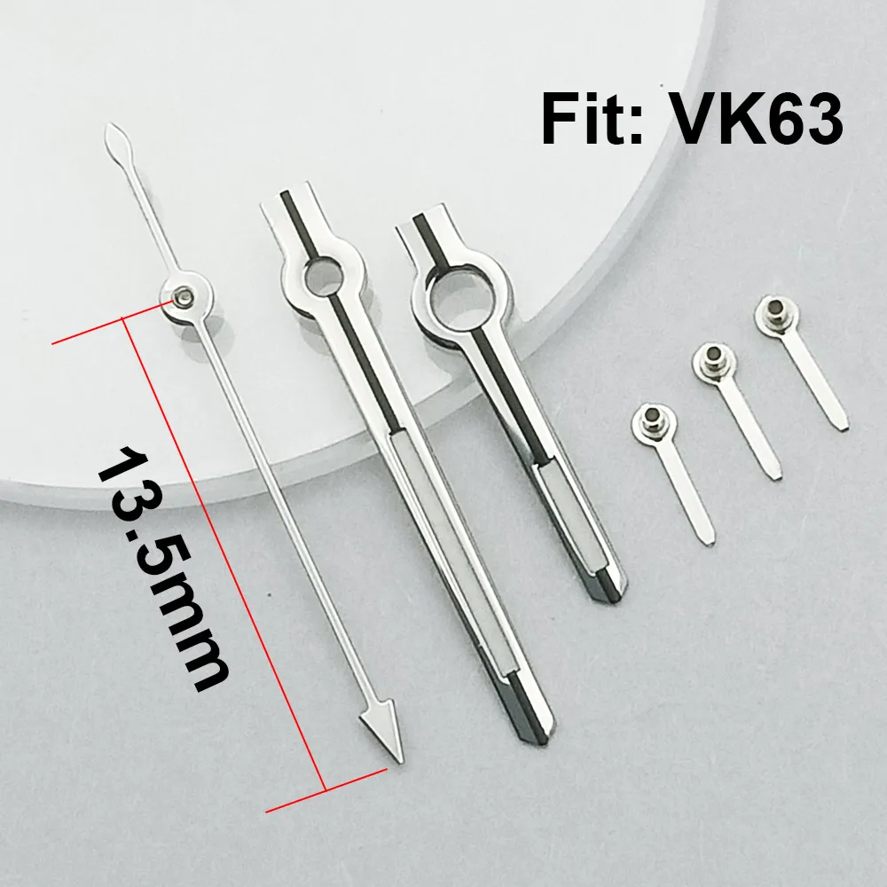 13.5mm C3 Luminous Hands Watch Accessories Pointer for VK-63 Movement