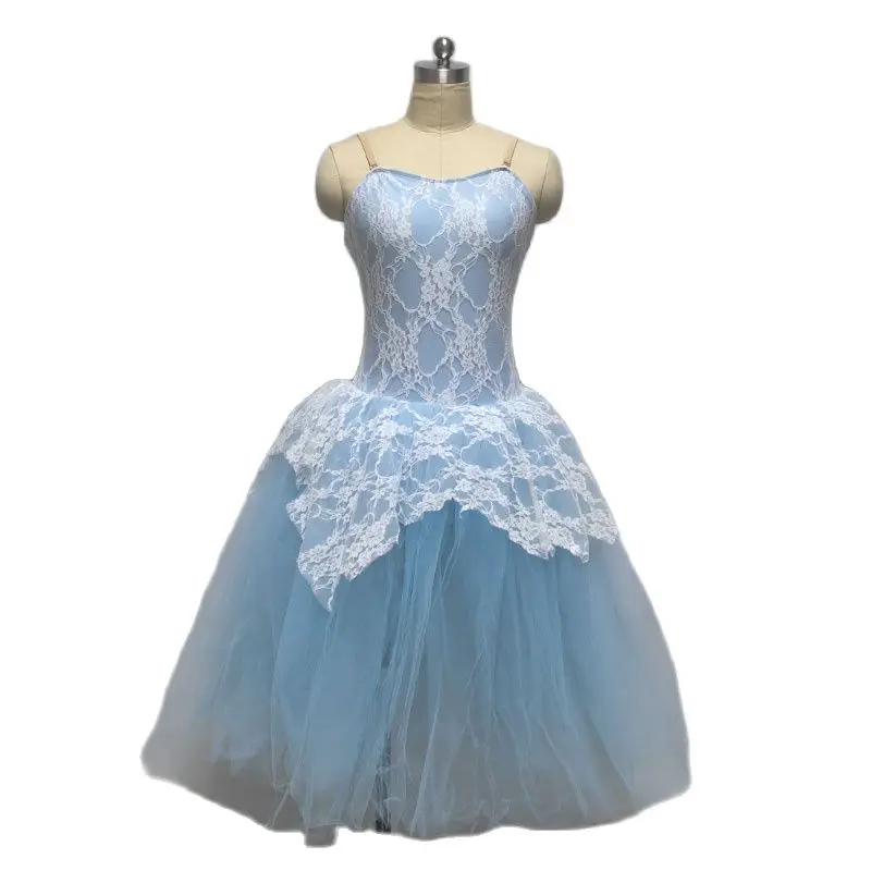 

White stretch lace overylay spandex bodice child ballet tutu women & girl stage performance ballet costume ballerina dance tutu