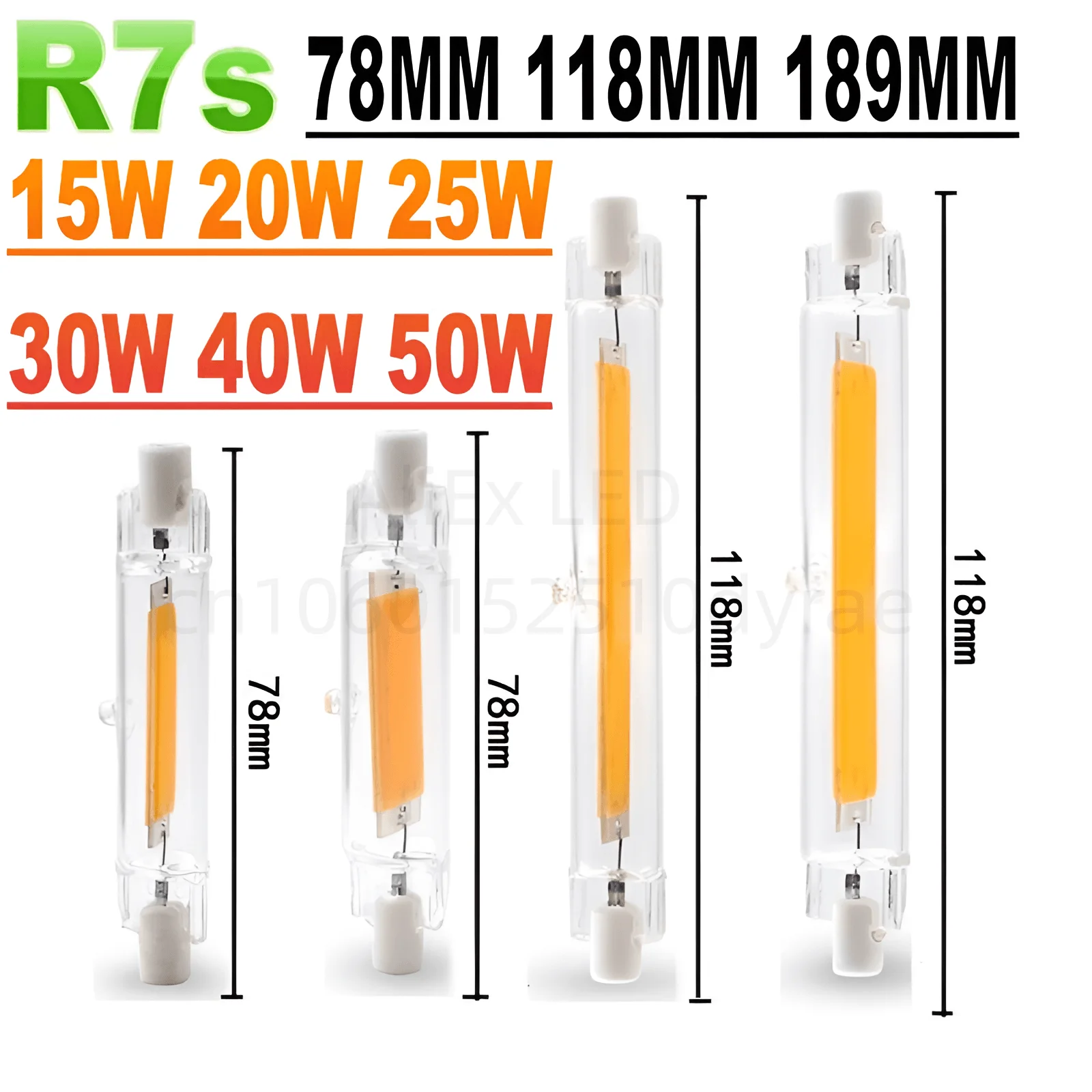 r7s led 78mm 118mm 135mm r7s light bulb 6w 9w 12w smd 2835 lampada led lamp 220v corn light energy saving replace halogen light High Power LED R7s COB Glass Tube 118mm J118 78mm J78 COB Light Bulb AC1110V 120V 130V 220V 230V 240V Replace Halogen Light Lamp