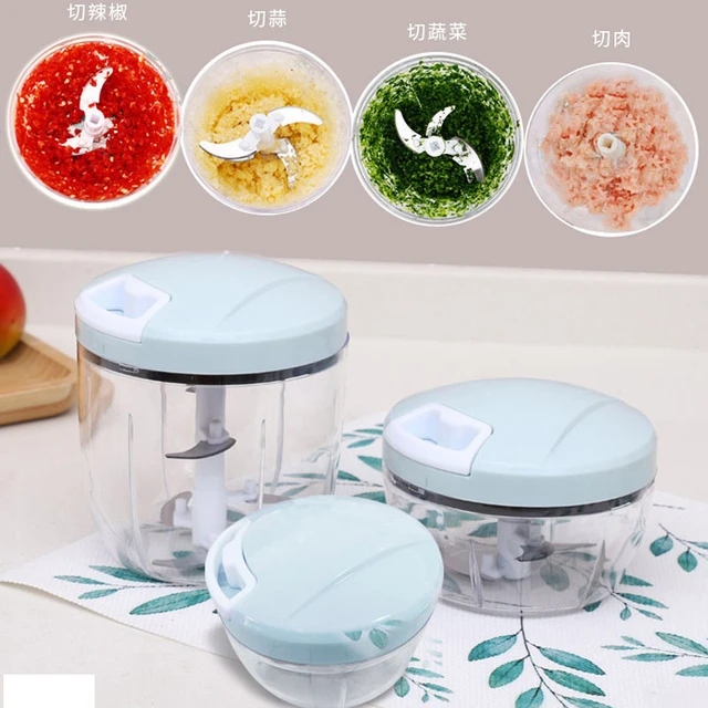 Manual Food Chopper Manual Hand Chopper 400Ml, Portable Manual Vegetable  Chopper