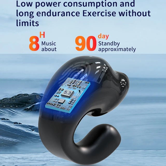 Bluetooth 5.3 Ear Clip Headphone TWS Wireless Earphone Single in-Ear HiFi Stereo Touch Control Sports Headset with Microphone - Image 2