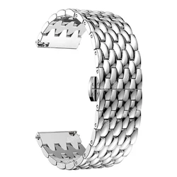 Universal Stainless Steel Quick Release Watch Band - 20mm & 22mm, Elegant Bracelet - 22mm (Silver)