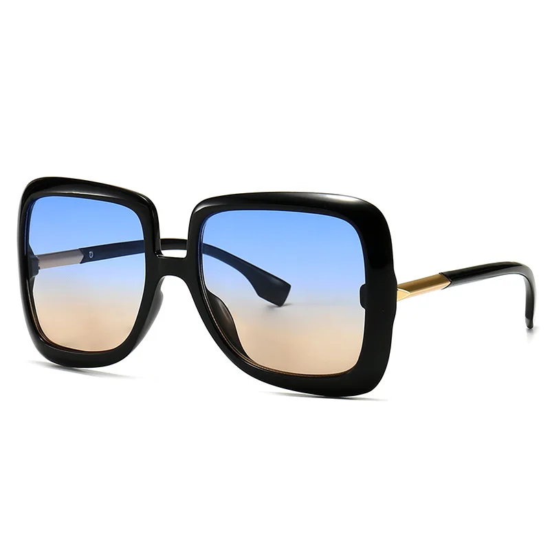 Retro Übergroße Sonnenbrille Frauen 2023 Marke Design Vintage Quadratischen Mode Große Große Korn Rahmen Sonnenbrille schatten_voghion.com