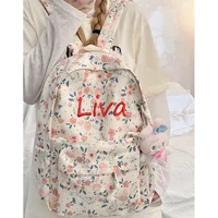Flower Backpack For Female Students In 2024, New Backpack With Personalized Name, Large Capacity And Versatile Backpack 1