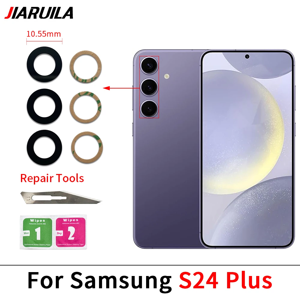 10-Pack Rear Camera Glass Lens with Adhesive Stickers