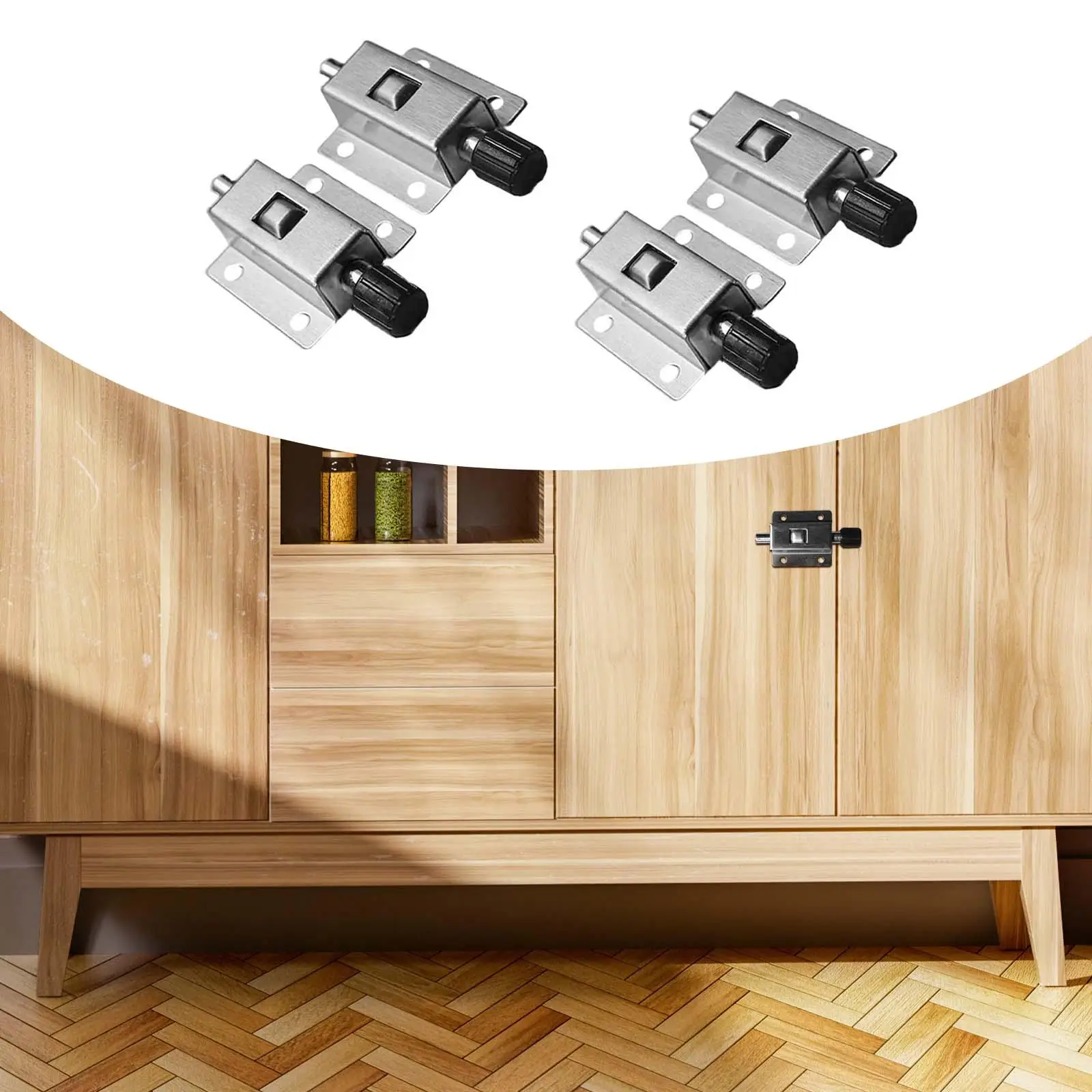 4x Door Latch Bolts, Window Locks, Gate Lock Press Buttons, Spring Loaded Latch Automatic for , Garden Doors,Motor Home