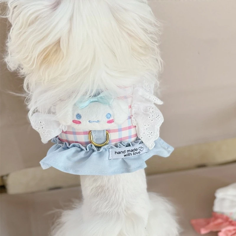 Cute Animal Lace Pet Vest Harness Handmade Lattice Vest Small Dogs Bichon Frise Princess Summer Clothes Leash Accessories