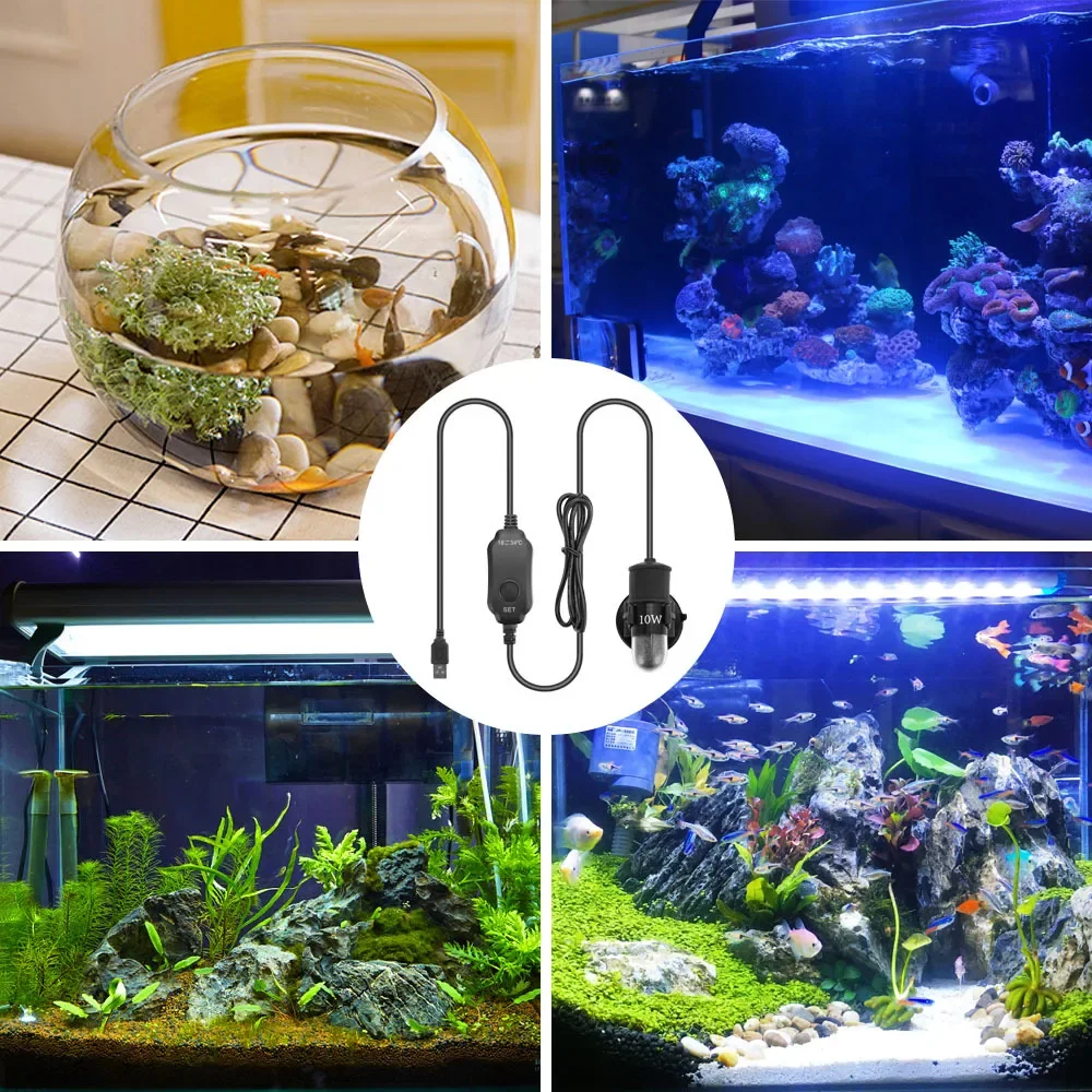Submersible Adjustable Temperature Aquarium Heater 18-34°C