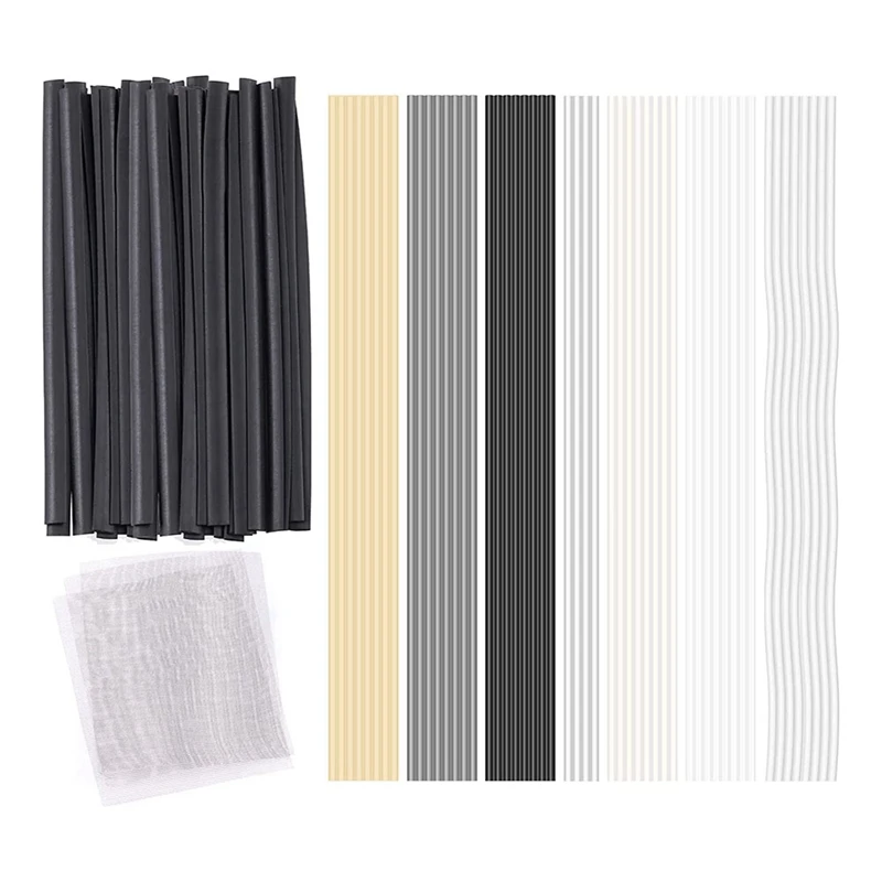 

75 Piece Plastic Welding Rods Plastic Welding Rods With Reinforcing Stainless Steel Mesh Kit 7 Types Plastic Welding Rods