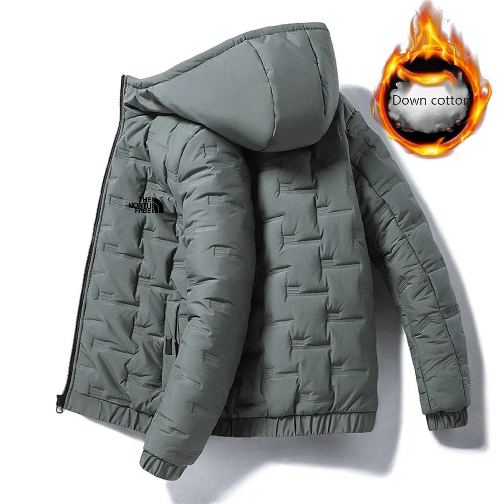 Men Woolen Coat Street fashion men's winter short style thick warm cotton coat hooded cotton jacket