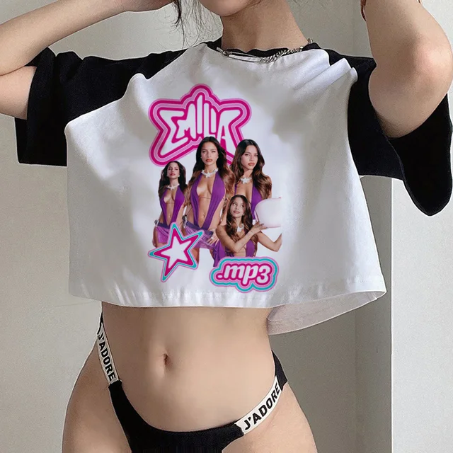 Emilia Mernes crop top y2k Hada ropa de calle gótica Slim Fit