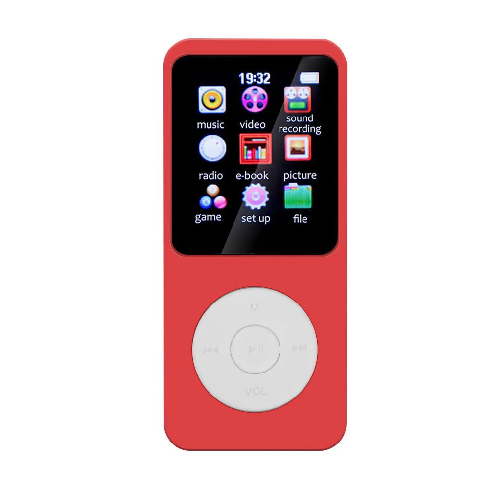 MP3 플레이어 1.8인치 화면 HiFi 무손실 음악 플레이어 블루투스 호환5.0 스포츠 MP3 플레이어 FM 라디오 지원 전자책 녹음 기능