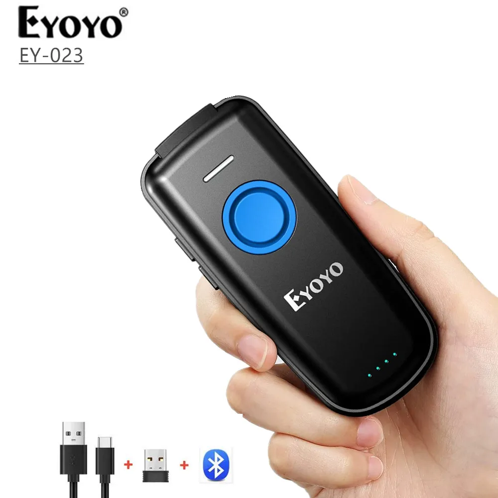 

EYOYO EY-023 Mini Barcode Scanner 1D/2D 2.4G Wireless Bar Code Scanner Android IOS Windows Bluetooth Scanner CCD Laser Reader