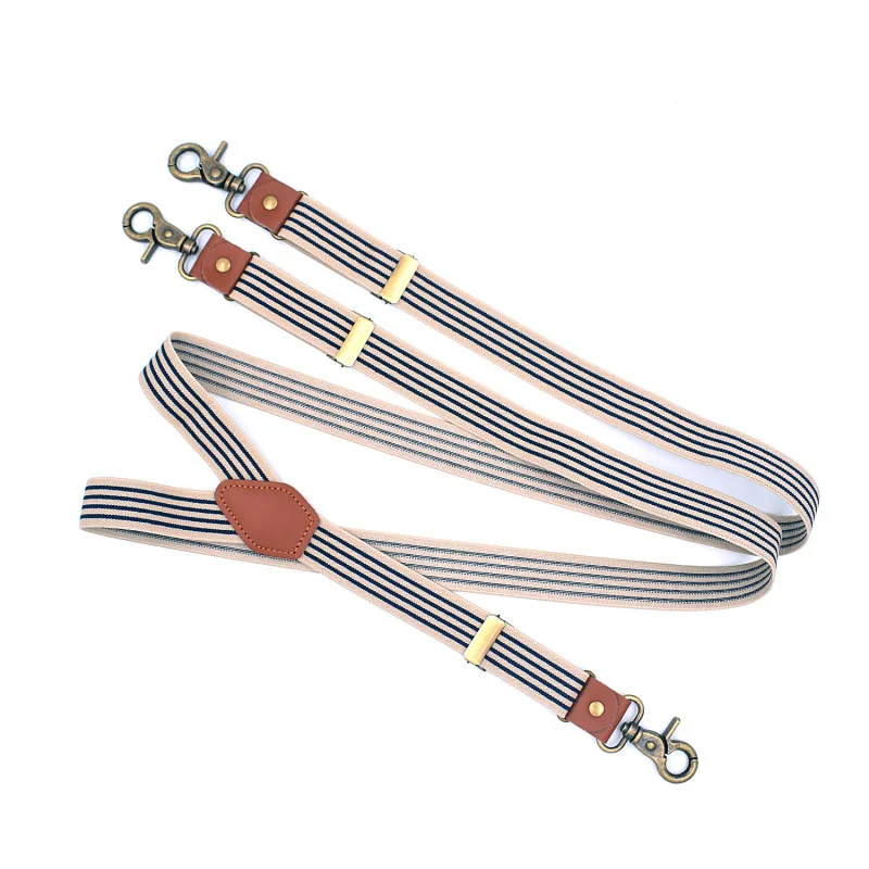 Men\'s Vintage stripe suspenders Y Back 3 Hooks Suspenders man for Pants Casual mens Trouser Suspenders Fashion Adjustable Braces