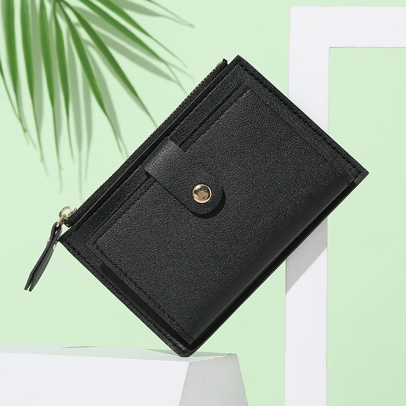 Elegant Women's Leather Wallet - Compact, Slim, Multi-Card Holder with Hasp Closure
