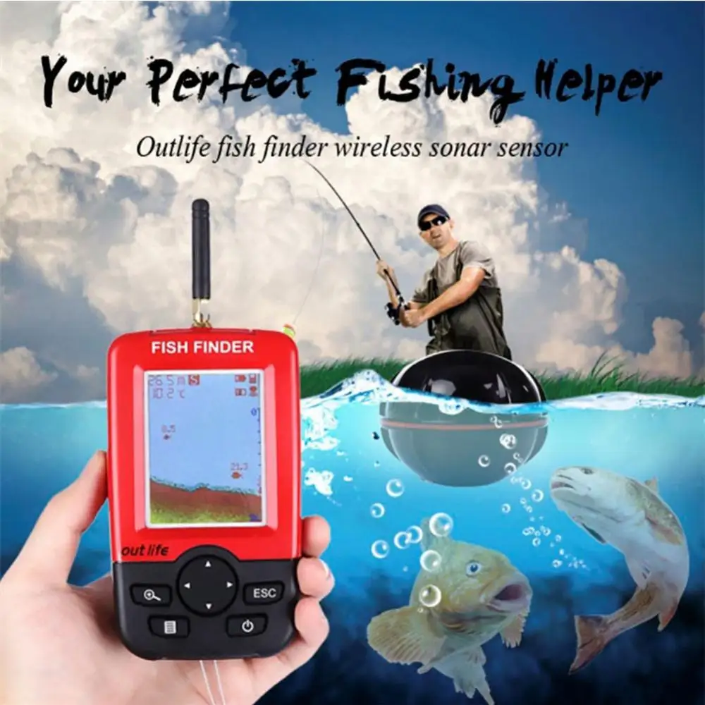 Wireless Fish Finder Portable Lake Sea Fishing Smart Depth Alarm Sonar Sensor