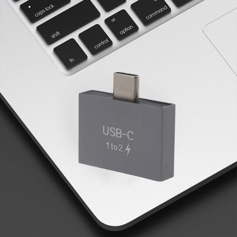 Compact Size USB C Male to USB C Female Splitter for Type Data Cable Metal for Shell Splitter Convte