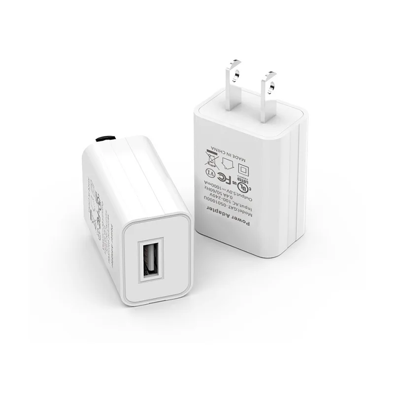 5V 1A 미국 충전 헤드 220V USB 인터페이스 휴대 전화 전원 어댑터, 편리한 여행 FCC 인증 직접 충전 플러그