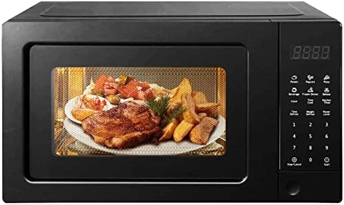 Microwave Oven 0.7 Cu ft 700 W Compact Countertop Black Stainless Steel  Kitchen