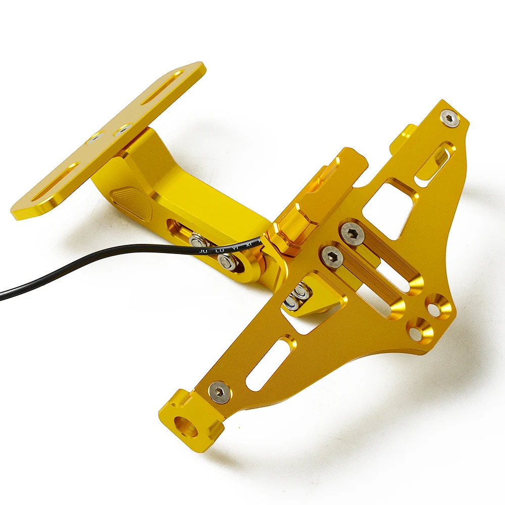 Universal motorcycle license plate frame adjustable mount
