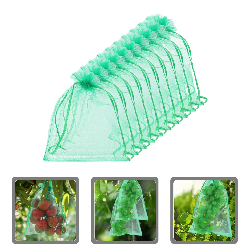 

25 Pcs Strawberry Fruit Protection Bag Mesh Bags Organza Netting with Drawstring