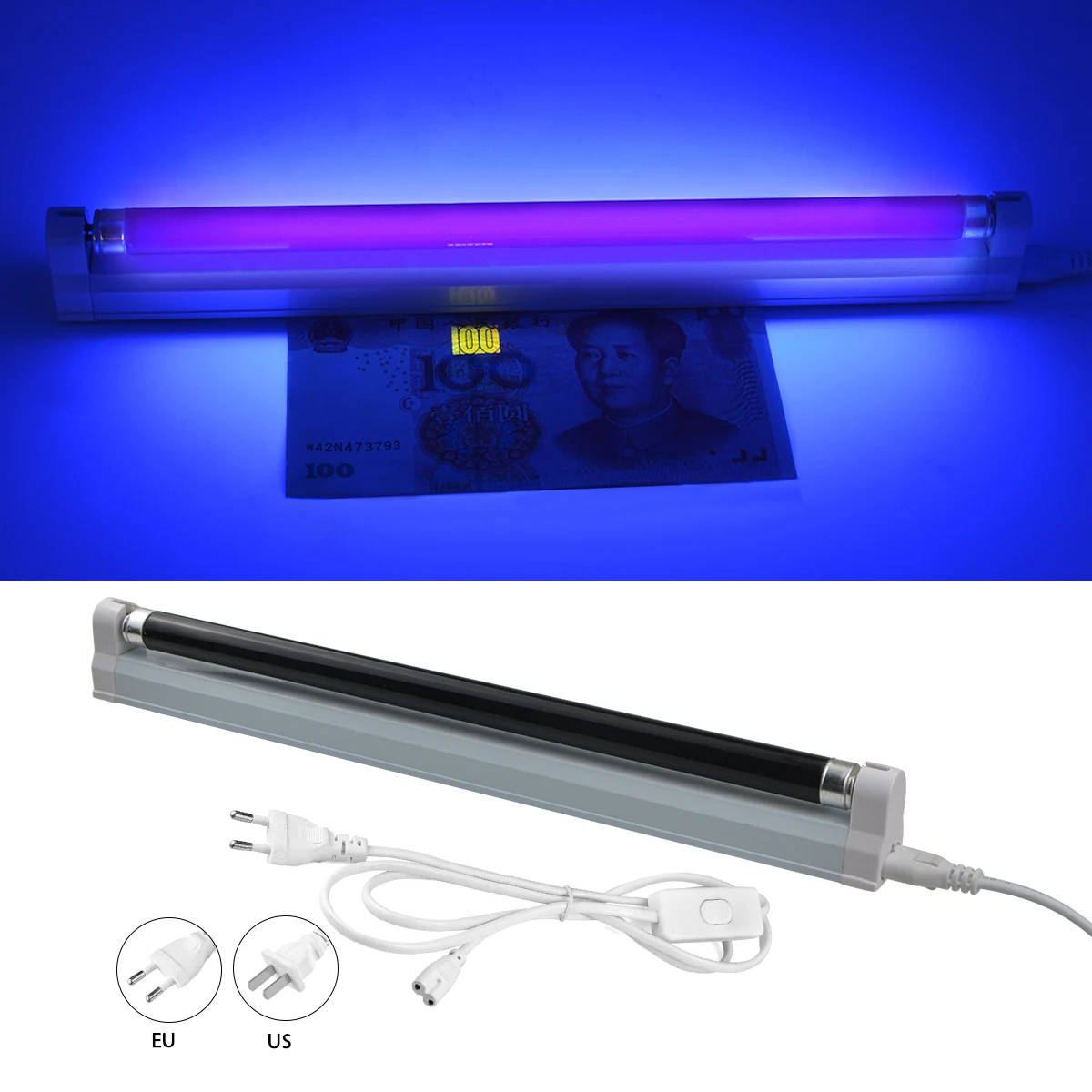 T5 UV Black Tube Light Bar 6W 8W Connectable For Ultraviolet Sterilization Plant Growth Boosting Showing Fluorescence