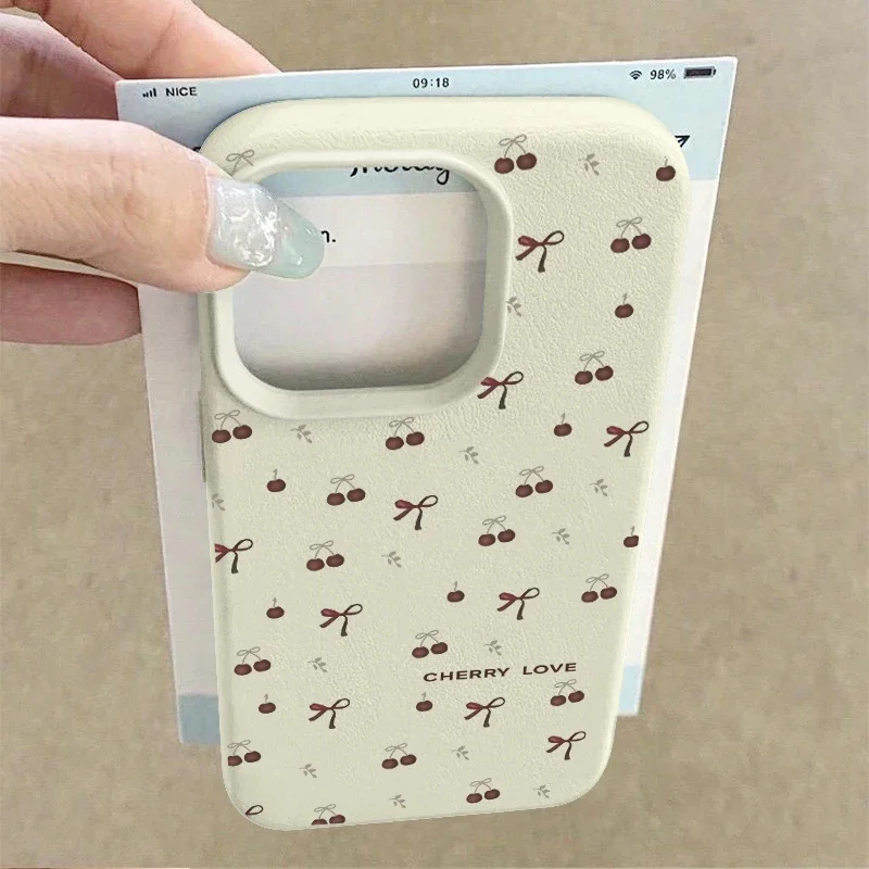 Lichee Pattern Cute Cherry Flower Phone Case Cover