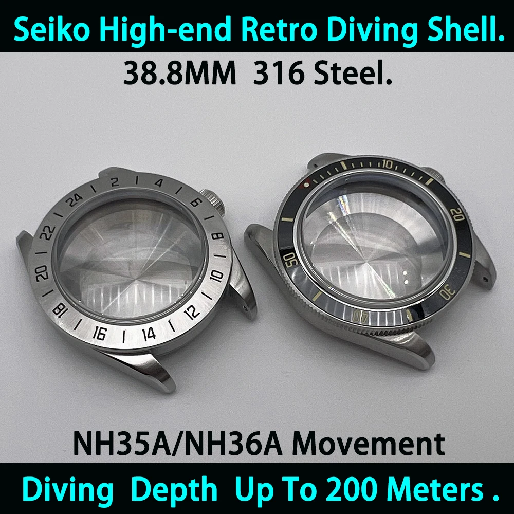 

Seiko 38.8MM High-end Brushed Retro 316 Steel Shell Diving Depth Of 200 Meters Suitable For NH35/36/4R/6R Movement