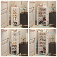 Shoe Rack Metal Frame & Fabric Interlayer Multiple Layers Space-saving Shoe Shelf  Wall Corner Stackable Adjustable Shoe Rack 2