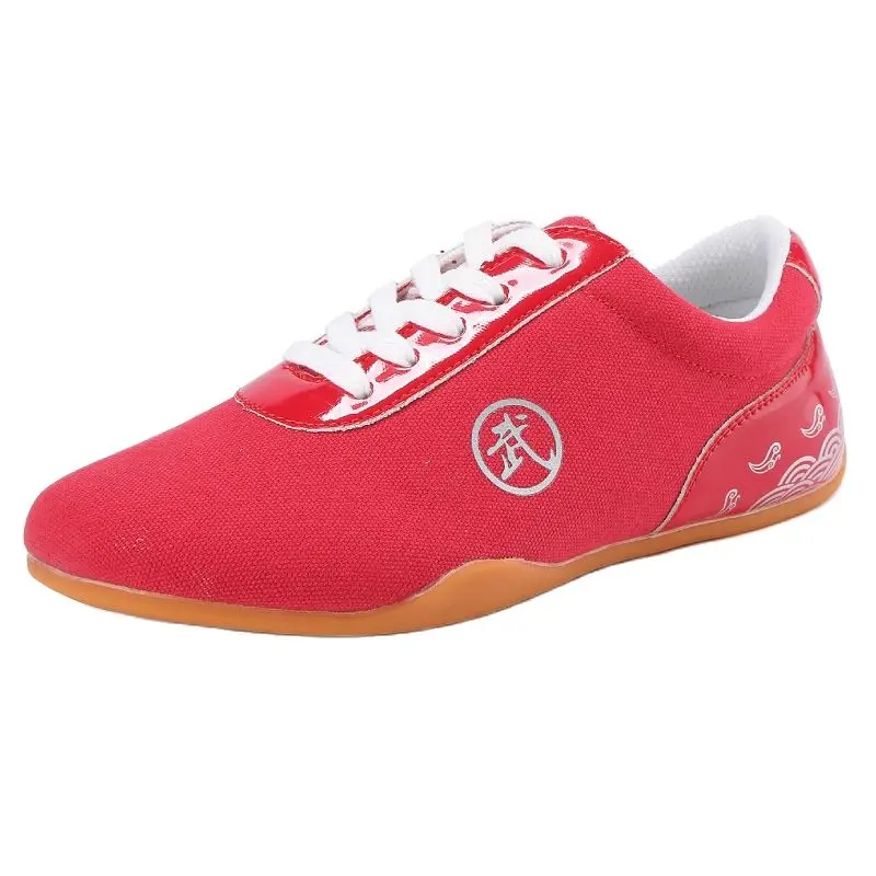Men Women Sport Martial Arts Kung Fu Shoes Lace Up Man Canvas Tai Chi Sneakers White Black Blue Ladies Wushu Sneakers Rubber martial arts shoes