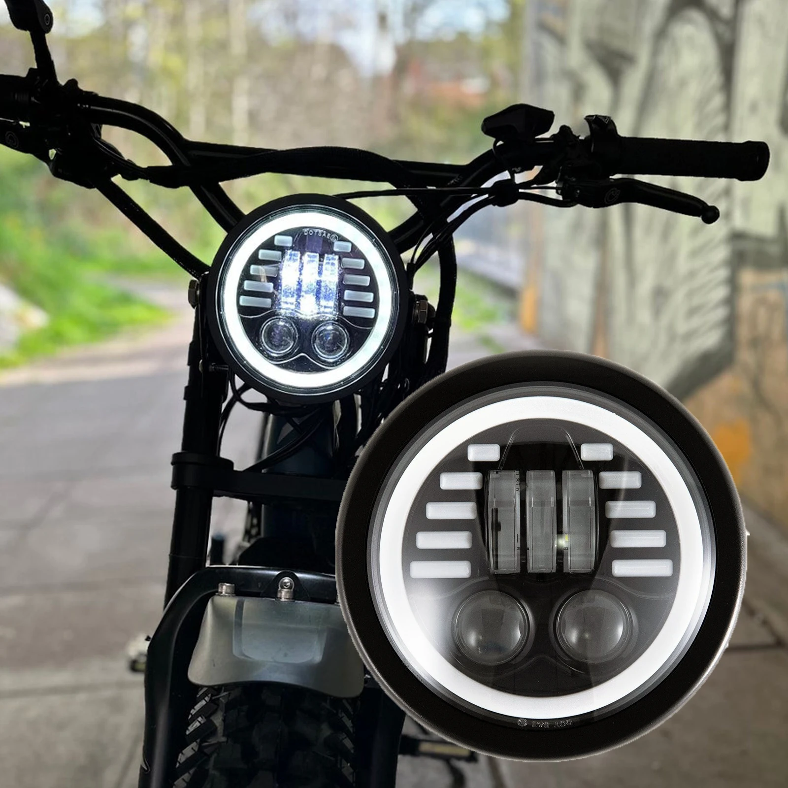 電動自転車用LEDヘッドライトキット,プラグアンドプレイ,ヘッド