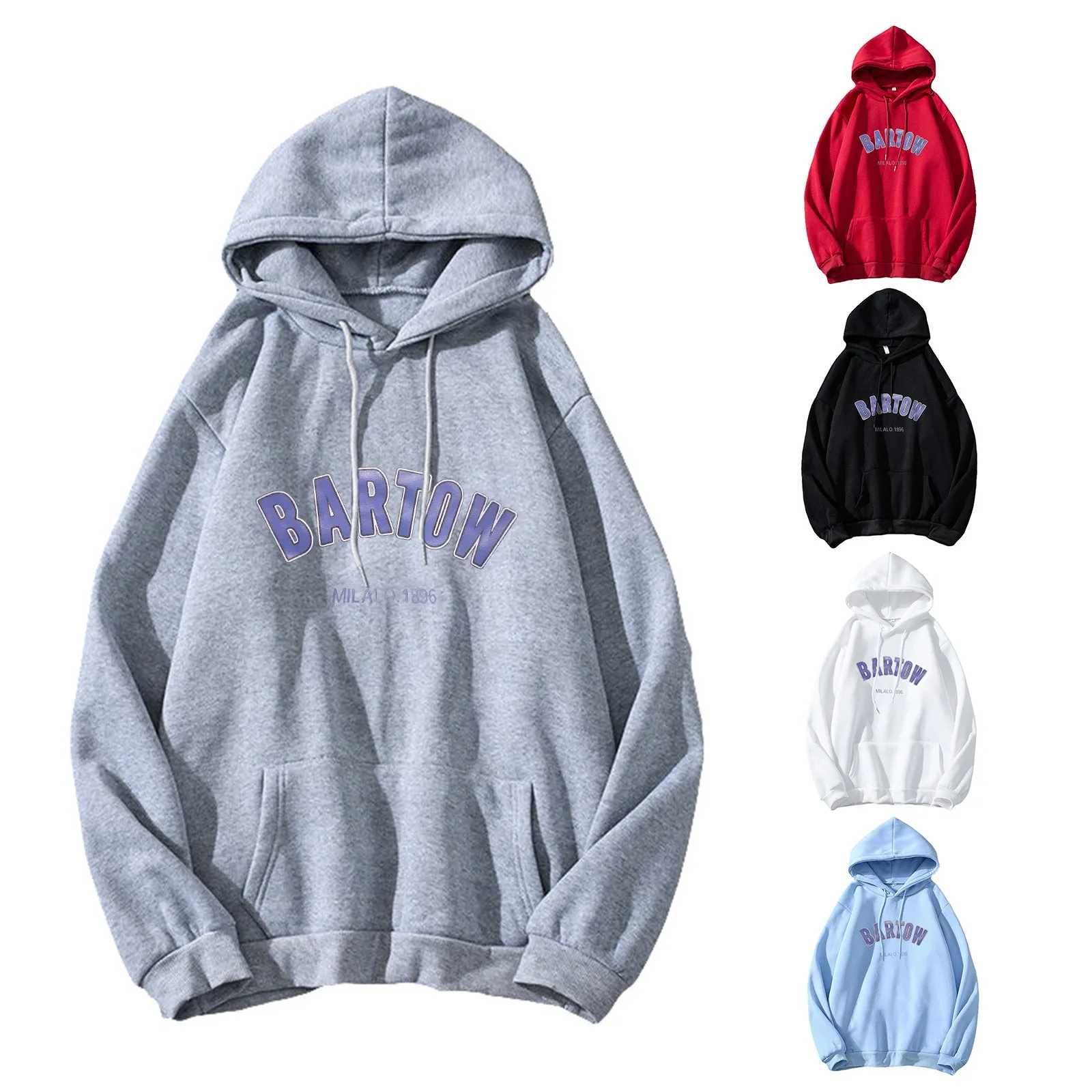 

Women's Casual Solid Color Top Shirts Letter Hooded Sweater Top Long Sleeve Loose Fashion Sweatshirt Hoodie Shirt