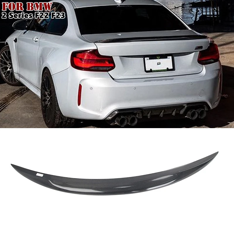 

1Pcs Real Carbon Fiber Car Rear Trunk Deck Spoiler Car Tail Wing For BMW 2 Series F22 F23 P-Style Car Accessories