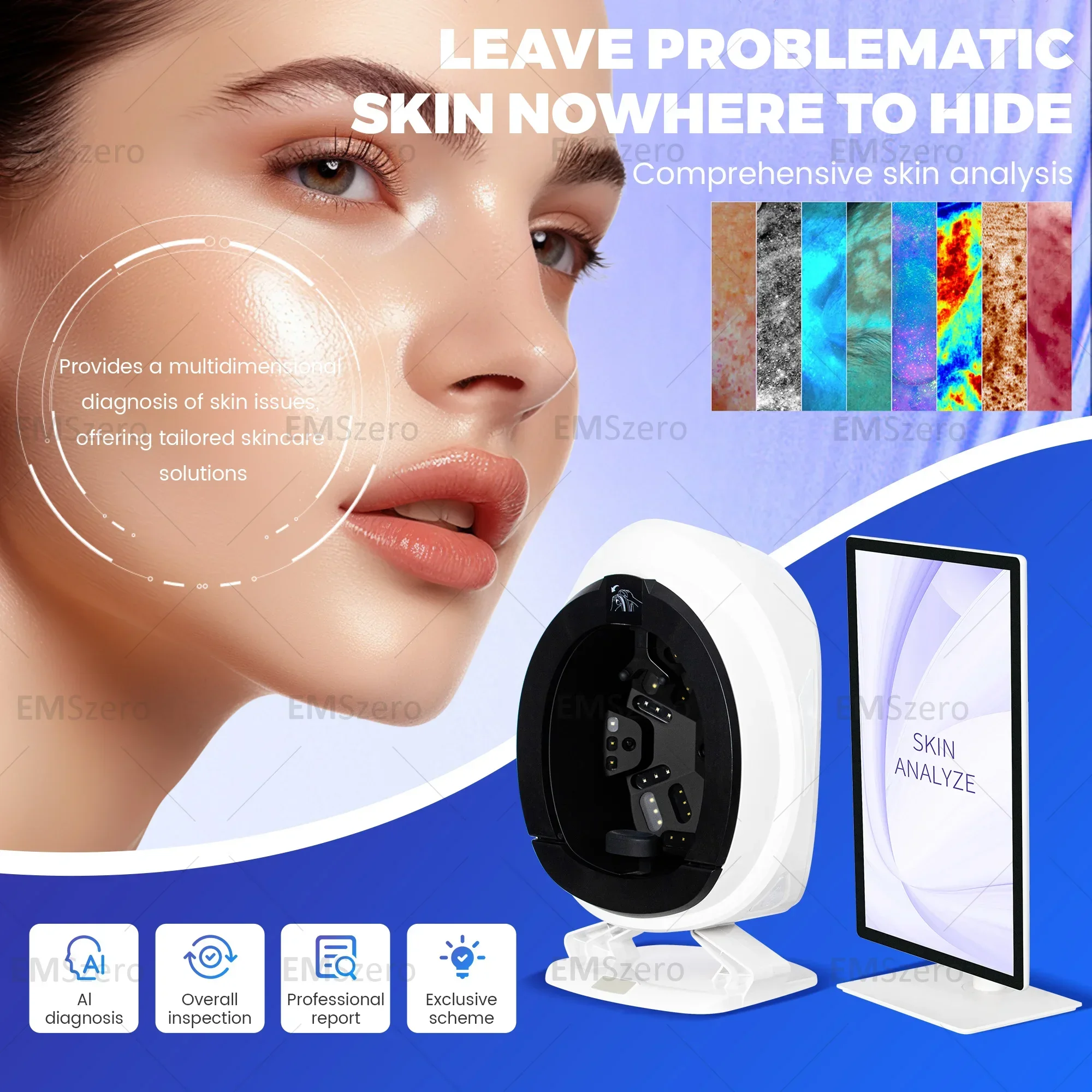 NEWEST Magic Mirror 3D Skin Analyzer AI Intelligent Image Instrument Detector Digital Facial Analysis Machine Product Desc 2