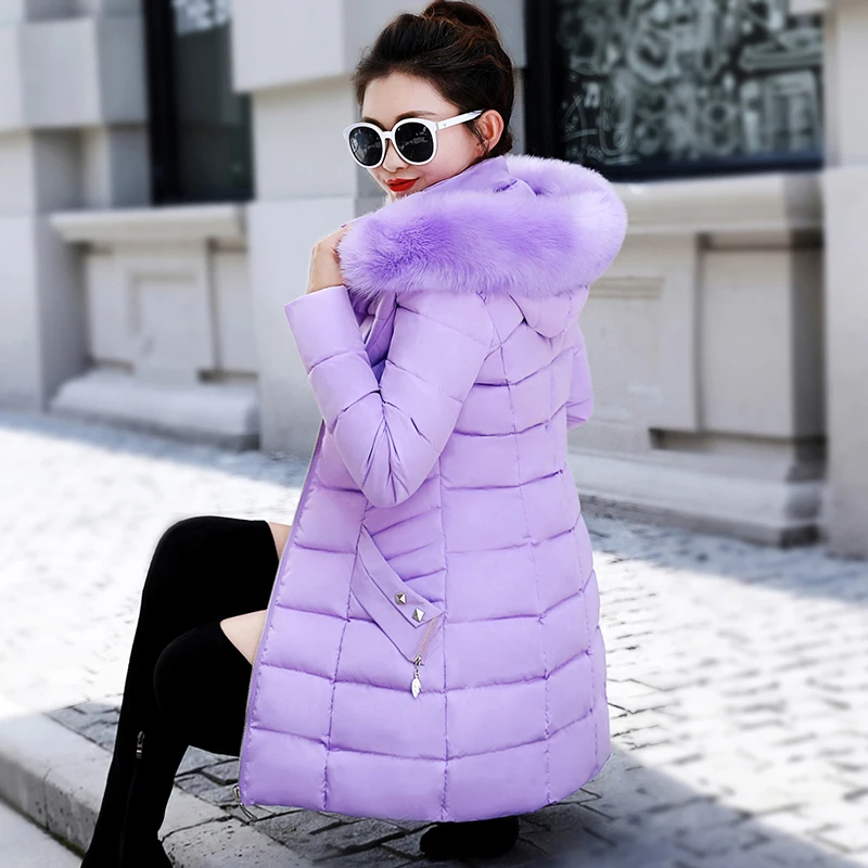 

Factory direct fashion hooded female cotton jacket new Slim fur collar plus size women's winter women's thick coat padded cothes
