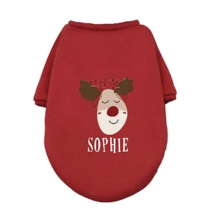 Personalised Pet Dog Christmas Clothes Deer with Name Dogs Winter Warm Hoodies French Bulldog For Puppy Medium Dog Clothing Gift