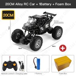 4WD Off-Road Remote Control Car with LED Lights - Perfect Gift (20CM Black 1B Alloy)