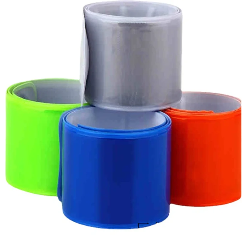 Reflective Wristband Slap Band Leg Straps Safety Reflector Bracelets Wrap Armband 2pcs for Running Riding reflective tape bands,led running armband