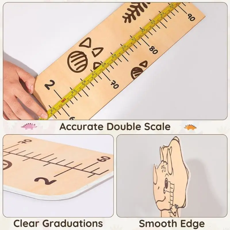 Cartoon Giraffe Growth Chart Wall Sticker for Kids Room Decoration Height Measurement Ruler Decal for Nurseries and Home