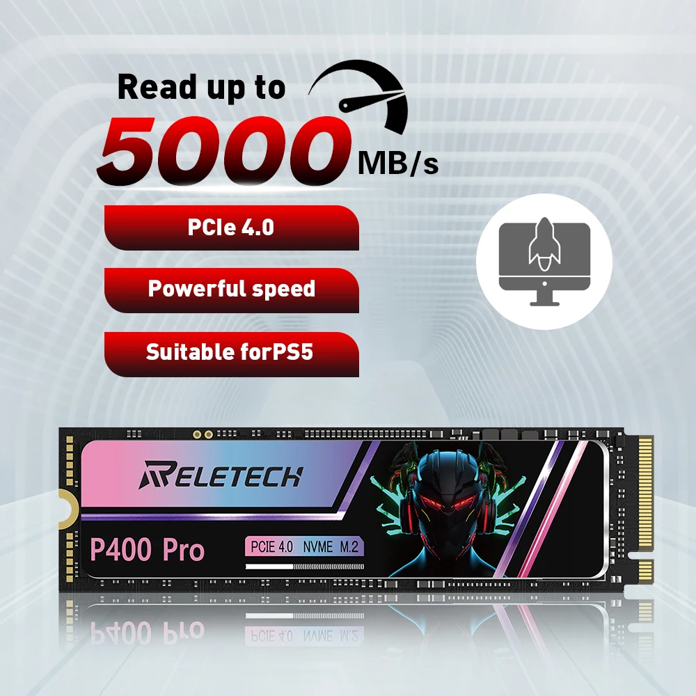 

Reletech M.2 P400 Pro ssd NVMe PCIE 4.0×4 1000GB 2000GB 2280 5000MB/s NAND Super Speed Solid-State Drive For Desktop
