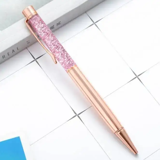 1 Pcs Lytwtw's Ballpoint Pen Oil Crystal Metal Office School Supply Stationery Spinning Rose Gold Shiny Gift Cute Clip Glitter multifunction ballpoint pen,multifunctional pen,ballpoint pen,ball point pen