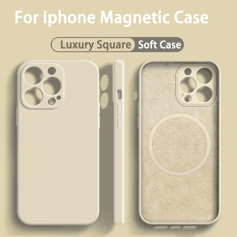 MagSafe Magnetic Wireless Charging Liquid Silicone Phone Case - Soft Back Cover