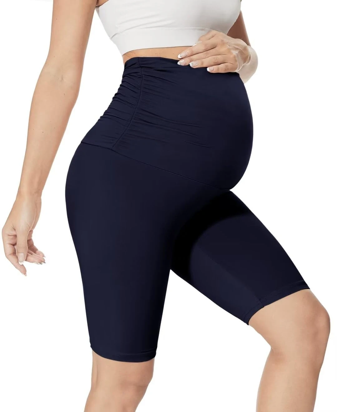 Summer hot-selling yoga maternity pants five-point high-waisted belly support pants fashion casual trousers leggings women