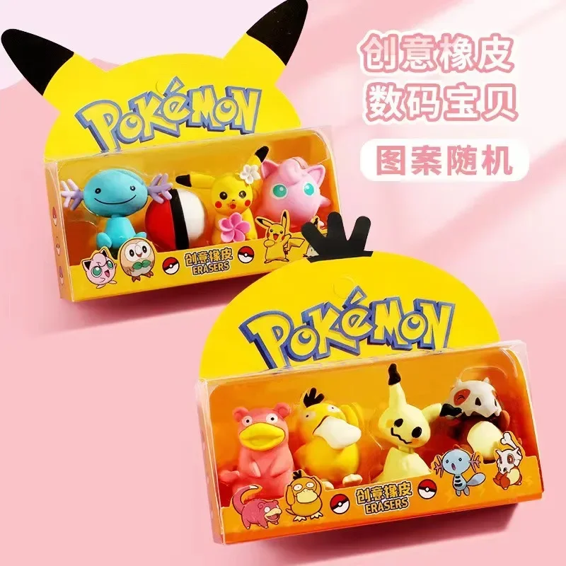 Set Di 8 Gomme Pokemon – Cancelleria Ufficiale Con Formine Pikachu E Confezione Pokéball, Per Bambini E Collezionisti
