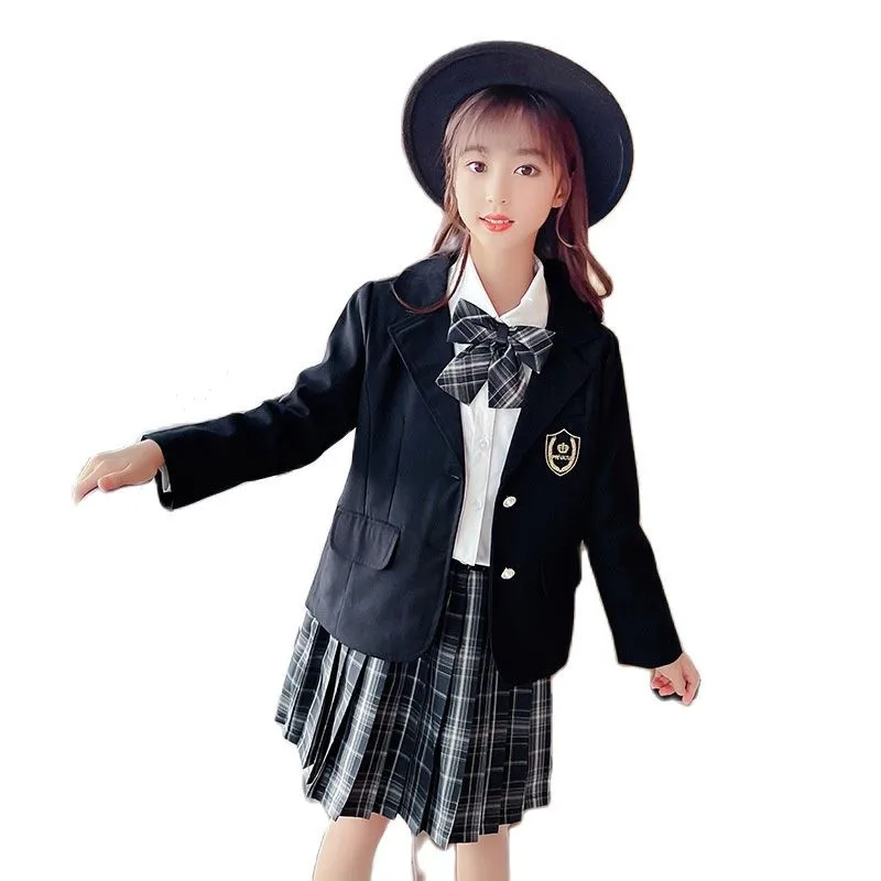 

Spring and Autumn Clothing Fashion New Girls Suits Baby Clothes College Suits + Short Skirts 3ps Kids Clothes Girls Toddlers